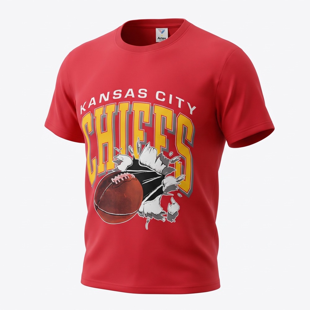 Artex Kansas City Chiefs T-Shirt Mens Large Red Breakthrough Single Stitch 90s